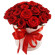 красные розы в шляпной коробке. Санкт-Петербург